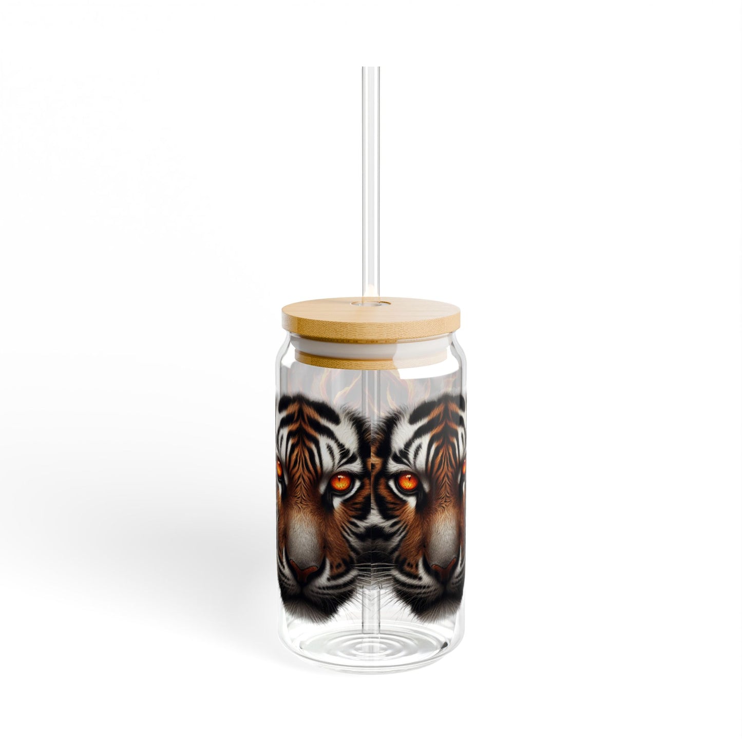 Fierce Tiger Sipper Glass - 16oz Colorful Reusable Drinkware