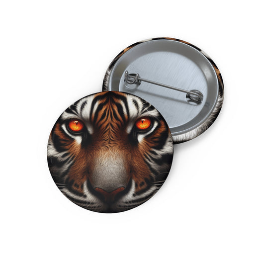 Fierce Tiger Eyes Custom Pin Buttons