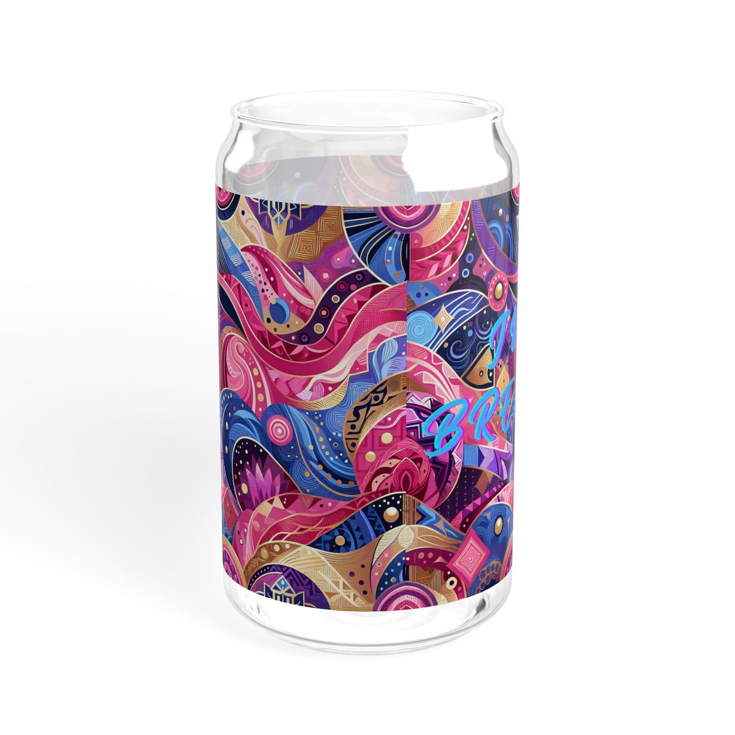 Just Breathe Sipper Glass - 16oz Colorful Reusable Drinkware